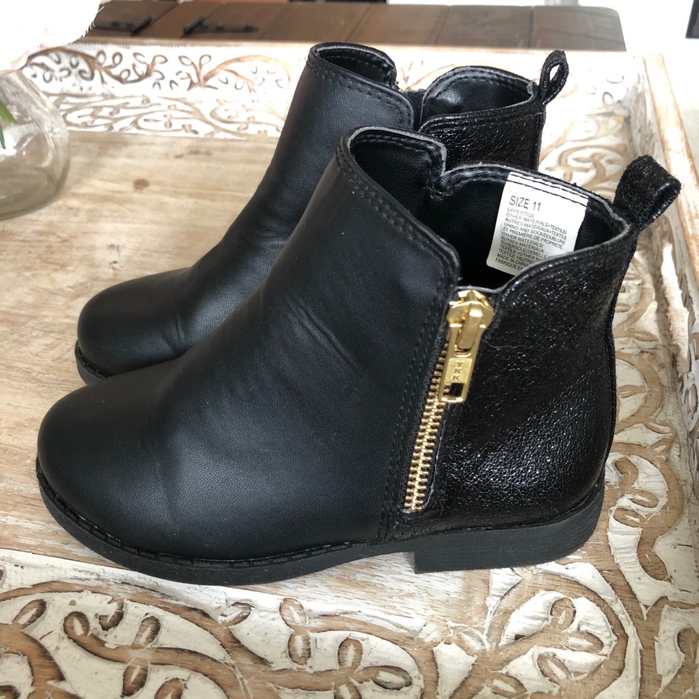 Gymboree Girls Black Booties Size 11